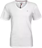 Tommy Hilfiger Jeans Classic Flag Tee - Regular Fit - V-hals - 100% katoen - Wit - L