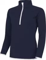 Awdis Gewoon Cool Womens/Ladies Half Zip Sweatshirt (Franse marine / Arctisch Wit)