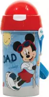 drinkfles Mickey Mouse junior 500 ml lichtblauw/rood