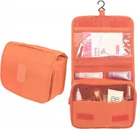 Toilettas Oranje – Ophangbaar met Haak – Reis Travel Etui – Make Up Bag – Organizer voor Toiletartikelen