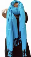 Sjaal lang effen kleur baby blauw 185/75cm