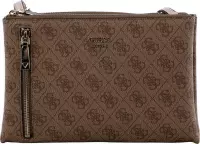 Guess Dames Schoudertassen Naya Double Zip Crossbody - Beige