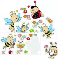 wandstickers bijen junior 3 vellen