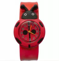 Akyol - Lieveheersbeestje horloge - Slap on horloge - Dieren horloge - Lieveheersbeestjes horloge - Cadeau voor peuters en kinderen jongens en meisjes - 20 cm