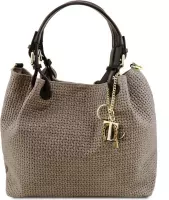 TL KeyLuck - Gewoven print leren shopper bag (TL141573)