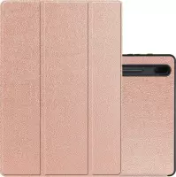 Samsung Galaxy Tab S7 FE Hoesje Case Hard Cover Met S Pen Uitsparing Hoes Book Case rose Goud