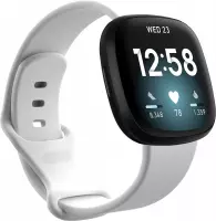 YONO Bandje geschikt voor Fitbit Versa 4 / 3 / Sense – Siliconen – Wit – Small
