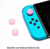 Thumb Grips | Thumb Sticks | Gaming Thumbsticks | Geschikt voor Nintendo Switch & Lite | 1 Set = 2 Thumbgrips |  Blaadjes | Roze