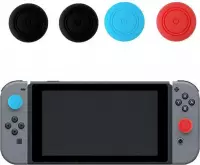 Thumb Grips | Thumb Sticks | Gaming Thumbsticks | Geschikt voor Nintendo Switch & Lite | 1 Set = 4 Thumbgrips | Thumbgrips Zwart(2x)/Blauw/Rood