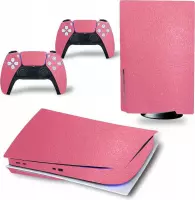 PS5 skin Leather Pink - PS5 Disk| Playstation 5 sticker | 1 console en 2 controller stickers