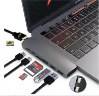 Yaqubi - USBc Hub MacBook Pro met HDMI - SD - TF - USB 3.0 & Thunderbolt poort - 7 in 1 Hub.