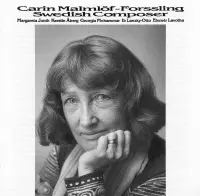 Carin Malmlöf-Forssling: Portrait of a Swedish Composer