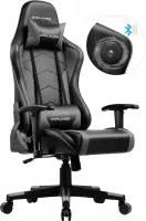 Bobby's Gamingstoel Met Luidspreker - Muziekaudio - Bluetooth - Game Stoelen - Bureaustoel - Voor Volwassenen - Ergonomisch - Gaming Chair - Zwart - Grijs