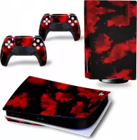 Sony PS5 Disk Edition Console Skins - Army Camouflage Rood (Let op, alleen geschikt voor PlayStation 5 Disk Edition - zie productafbeelding)