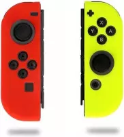 Siliconen Joy-Con Controller Hoesjes | Beschermhoes Skin | Geschikt voor Nintendo Switch & Lite | Softcover Case | Grip | Rood/Geel