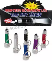 Sleutelhanger zaklamp 6x LED lampje div. kleuren