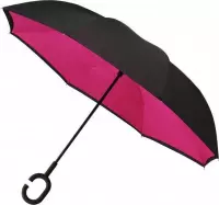 paraplu Inside Out handopening 107 cm roze/zwart