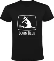 John Beer | Heren T-shirt | Boer | Trekker Tractor | Bier | Drank | Feest | Festival | Zwart