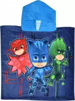 badponcho PJ Masks junior 100 cm katoen lichtblauw/blauw