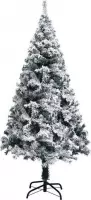 vidaXL Kunstkerstboom met sneeuwvlokken 240 cm PVC groen