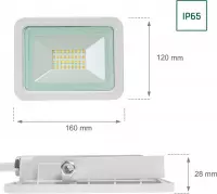 Spectrum - LED schijnwerper Wit - 30W IP65 - 3000K - warm wit licht - 3 jaar garantie