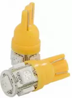 T10 ORANJE 5SMD LED lamp 5050 - set 2 stuks