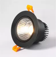 Inbouwspot LED - Zwart - 5W - Rond - Dimbaar - Richtbaar - Warm Wit - Ø86mm - IP52