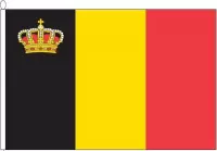 vlag Belgie 30x45cm met kroon