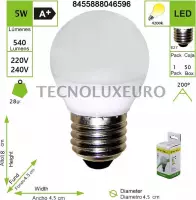 LED bulb, 5 W, 220-240 V, E27, 4200 K,(Pack van 5) [Energieklasse A+]