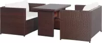 Loungeset poly rattan bruin 11-delig  (incl. Fleecedeken)