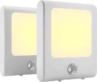 BOTC stopcontact lampje met bewegingssensor - Nachtlampje Stopcontact met Bewegingssensor voor Kinderen & Volwassenen - 2 stuks - Warm Wit