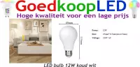 LED bulb 12 watt koud wit 6000K