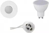 LED Spot Set - Igan - GU10 Fitting - Waterdicht IP65 - Inbouw Rond - Mat Wit - 6W - Helder/Koud Wit 6400K - Ø82mm