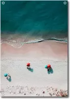 MuurMedia - Nature Collectie - Tuindoek - 95x130 cm – Parasols op het Strand - tuinposter - tuin decoratie - tuinposters buiten – tuinschilderij