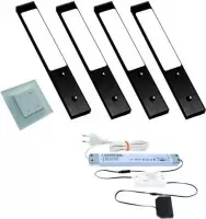 Kastverlichting | L&S Rettangolo Emotion | zwart | set van 4 | met wanddimmer