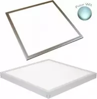 Combi Led Paneel Zilver + Opbouwframe 60x60 6000K Puur Wit, 40w, 3 jaar garantie