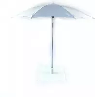 Tafel parasol Wit van WDMT | mini parasol balkon | strandparasol | parasol met voet | zweefparasol | parasols | schaduwdoek | verzwaarde parasolvoet | drank koeler buiten | Wit