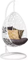 Hangstoel Wit |inclusief kussens|ei-egg chair|Lounge stoel|Rotan| Bohemian Woondecoratie|