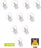 10 Pack - Prikkabel Lamp E27 1,5w Bol Lamp, 90 Lumen, Transparante Kap met lens, 2650K Warm Wit