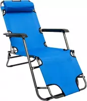 Ligstoel opvouwbaar 155x60cm - lichte Ligbed Relaxstoel Tuinstoel Campingstoel Strandstoel