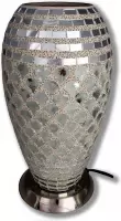 New Dutch - mozaïek glazen lamp - staand - 220 volt - zilver 27 cm