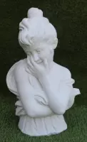 Tuinbeeld vrouw borstbeeld (Wit)- decoratie voor binnen/buiten - beton