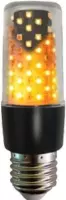 Firelamp E27 (dikke fitting) lampbolletje -zwart- met vlam effect - 641056
