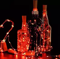 Flesverlichting - Fairy Lights - Kerst Lichtsnoer - Bottle Light - Sinterklaas Cadeau - Sfeerverlichting - Kerstverlichting Led - Flessenlamp - Partyverlichting - Rood - 10 Stuks - Inclusief 