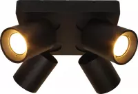 Plafondlamp Megano 4L Zwart - 4x GU10 LED 4,8W 2700K 355lm - IP20 - Dimbaar > spots verlichting led zwart | opbouwspot led zwart | plafondlamp zwart | spotje led zwart | led lamp z