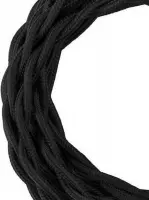 Bailey stoffen kabel gedraaid 2-aderig zwart 3m