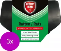 Protect Home Voerdoos Ratten Plastic - Ongediertebestrijding - 3 x 1 stuk
