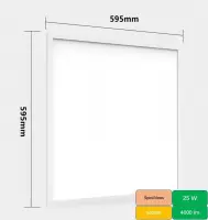5pcs - Ultradun LED paneel 60x60 cm, 25w 4000lm, 4000k/6000k schakelbaar