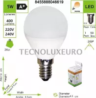 Led bulb Lamp, 5 W, 220 – 240 V, E14, 3000 K (pack van 5) [Energieklasse A+]