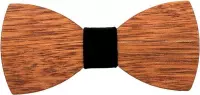 Fako Fashion® - Vlinderstrik - Vlinderdas - Hout - 12cm - Velours Zwart